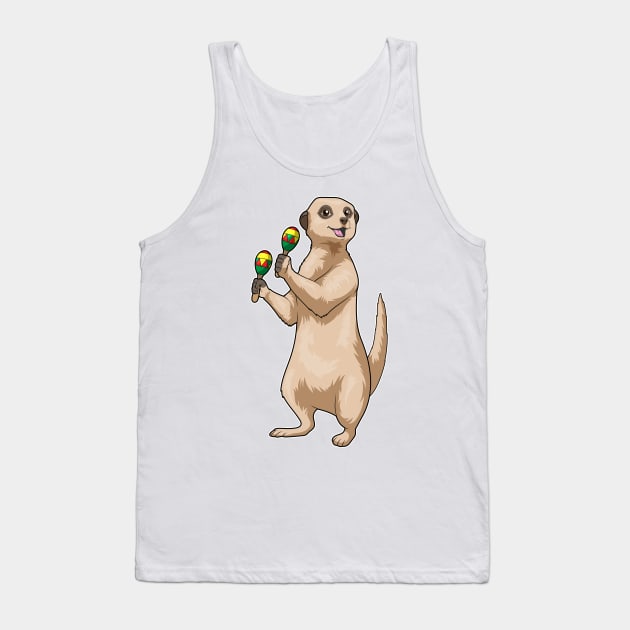 Meerkat Musician Maracas Music Tank Top by Markus Schnabel